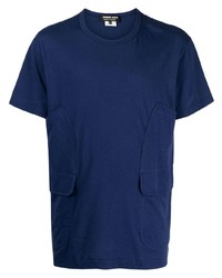dunkelblaues T-Shirt mit einem Rundhalsausschnitt von Comme des Garcons Homme Deux