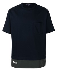 dunkelblaues T-Shirt mit einem Rundhalsausschnitt von Comme des Garcons Homme