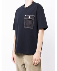 dunkelblaues T-Shirt mit einem Rundhalsausschnitt von Comme des Garcons Homme