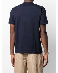 dunkelblaues T-Shirt mit einem Rundhalsausschnitt von Comme des Garcons Homme