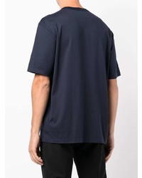 dunkelblaues T-Shirt mit einem Rundhalsausschnitt von Comme des Garcons Homme