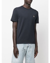 dunkelblaues T-Shirt mit einem Rundhalsausschnitt von Stone Island