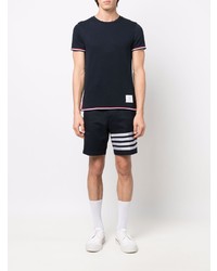 dunkelblaues T-Shirt mit einem Rundhalsausschnitt von Thom Browne