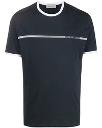 dunkelblaues T-Shirt mit einem Rundhalsausschnitt von Corneliani