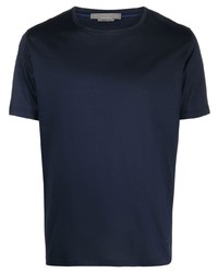 dunkelblaues T-Shirt mit einem Rundhalsausschnitt von Corneliani