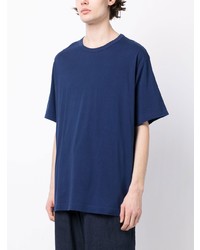 dunkelblaues T-Shirt mit einem Rundhalsausschnitt von Yohji Yamamoto