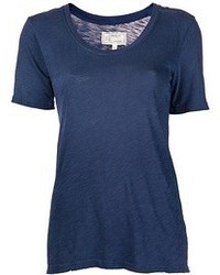 dunkelblaues T-Shirt mit einem Rundhalsausschnitt von Current/Elliott