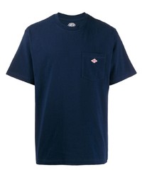 dunkelblaues T-Shirt mit einem Rundhalsausschnitt von Danton