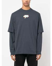 dunkelblaues T-Shirt mit einem Rundhalsausschnitt von Off-White