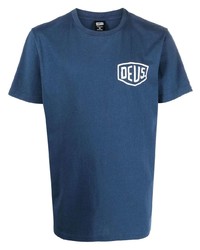 dunkelblaues T-Shirt mit einem Rundhalsausschnitt von Deus Ex Machina