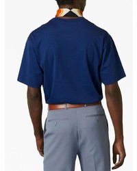 dunkelblaues T-Shirt mit einem Rundhalsausschnitt von Gucci