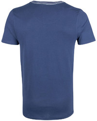dunkelblaues T-Shirt mit einem Rundhalsausschnitt von Dreimaster