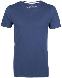 dunkelblaues T-Shirt mit einem Rundhalsausschnitt von Dreimaster