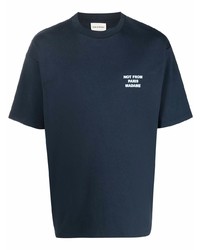 dunkelblaues T-Shirt mit einem Rundhalsausschnitt von Drôle De Monsieur