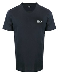 dunkelblaues T-Shirt mit einem Rundhalsausschnitt von Ea7 Emporio Armani