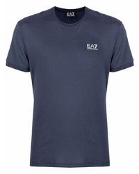 dunkelblaues T-Shirt mit einem Rundhalsausschnitt von Ea7 Emporio Armani
