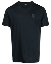 dunkelblaues T-Shirt mit einem Rundhalsausschnitt von Ea7 Emporio Armani