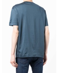 dunkelblaues T-Shirt mit einem Rundhalsausschnitt von Emporio Armani