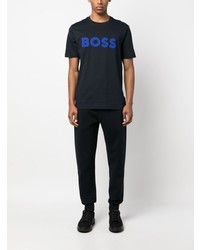 dunkelblaues T-Shirt mit einem Rundhalsausschnitt von BOSS