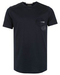 dunkelblaues T-Shirt mit einem Rundhalsausschnitt von Emporio Armani