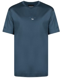 dunkelblaues T-Shirt mit einem Rundhalsausschnitt von Emporio Armani