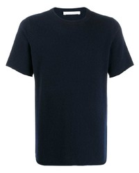 dunkelblaues T-Shirt mit einem Rundhalsausschnitt von Extreme Cashmere