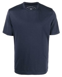 dunkelblaues T-Shirt mit einem Rundhalsausschnitt von Fedeli