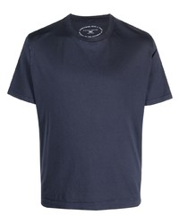 dunkelblaues T-Shirt mit einem Rundhalsausschnitt von Fedeli