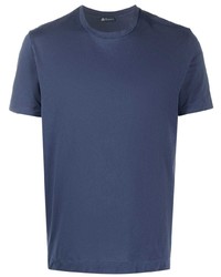 dunkelblaues T-Shirt mit einem Rundhalsausschnitt von Finamore 1925 Napoli