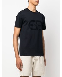 dunkelblaues T-Shirt mit einem Rundhalsausschnitt von Emporio Armani