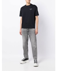 dunkelblaues T-Shirt mit einem Rundhalsausschnitt von Emporio Armani