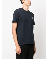 dunkelblaues T-Shirt mit einem Rundhalsausschnitt von MAISON KITSUNÉ