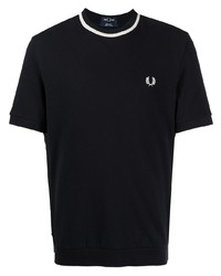 dunkelblaues T-Shirt mit einem Rundhalsausschnitt von Fred Perry