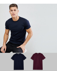 dunkelblaues T-Shirt mit einem Rundhalsausschnitt von French Connection