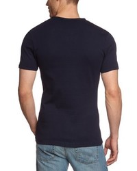 dunkelblaues T-Shirt mit einem Rundhalsausschnitt von Garage