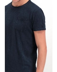 dunkelblaues T-Shirt mit einem Rundhalsausschnitt von GARCIA