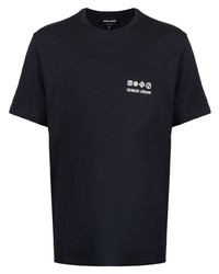 dunkelblaues T-Shirt mit einem Rundhalsausschnitt von Giorgio Armani