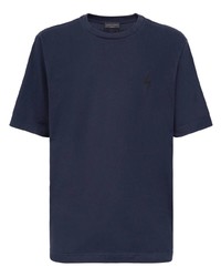 dunkelblaues T-Shirt mit einem Rundhalsausschnitt von Giuseppe Zanotti