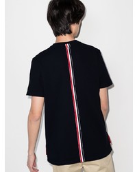 dunkelblaues T-Shirt mit einem Rundhalsausschnitt von Thom Browne