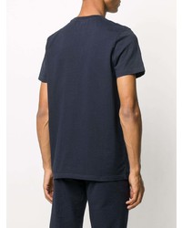 dunkelblaues T-Shirt mit einem Rundhalsausschnitt von Han Kjobenhavn