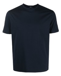 dunkelblaues T-Shirt mit einem Rundhalsausschnitt von Herno