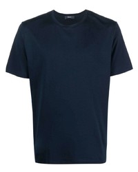 dunkelblaues T-Shirt mit einem Rundhalsausschnitt von Herno
