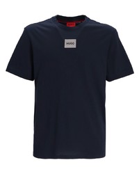dunkelblaues T-Shirt mit einem Rundhalsausschnitt von Hugo