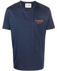 dunkelblaues T-Shirt mit einem Rundhalsausschnitt von Iceberg