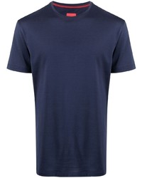 dunkelblaues T-Shirt mit einem Rundhalsausschnitt von Isaia