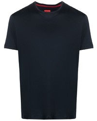 dunkelblaues T-Shirt mit einem Rundhalsausschnitt von Isaia
