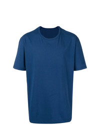 dunkelblaues T-Shirt mit einem Rundhalsausschnitt von Issey Miyake