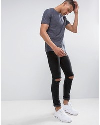 dunkelblaues T-Shirt mit einem Rundhalsausschnitt von Jack and Jones