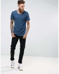 dunkelblaues T-Shirt mit einem Rundhalsausschnitt von Jack and Jones