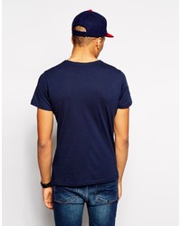 dunkelblaues T-Shirt mit einem Rundhalsausschnitt von Jack and Jones